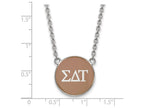 LogoArt Sterling Silver Sigma Delta Tau Small Enameled Pendant Necklace With 18 Inch