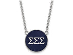 LogoArt Sterling Silver Sigma Sigma Sigma Small Enameled Pendant Necklace With 18 Inch