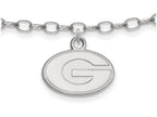 LogoArt Sterling Silver University Of Georgia Anklet