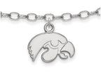 LogoArt Sterling Silver University Of Iowa Anklet