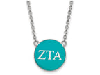 LogoArt Sterling Silver Zeta Tau Alpha Small Enameled Pendant Necklace With 18 Inch