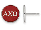 LogoArt Sterling Silver Alpha Chi Omega Enameled Post Earrings