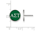 LogoArt Sterling Silver Alpha Sigma Tau Enameled Post Earrings