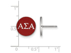 LogoArt Sterling Silver Alpha Sigma Alpha Enameled Post Earrings