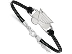 Logoart 925 Sterling Silver St. Louis Blues Small Center Leather Bracelet