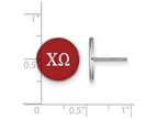 LogoArt Sterling Silver Chi Omega Enameled Post Earrings