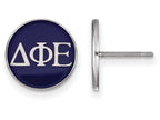 LogoArt Sterling Silver Delta Phi Epsilon Enameled Post Earrings