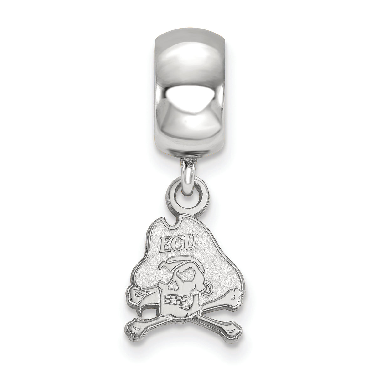 LogoArt Sterling Silver East Carolina University Bead Charm Charm Xs Dangle Bead Charm