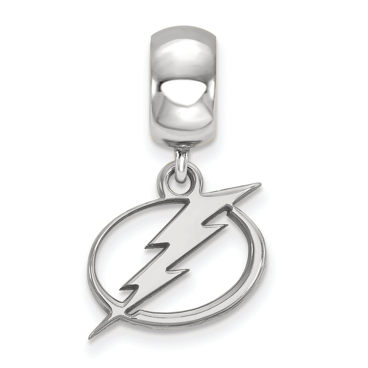 LogoArt Sterling Silver Tampa Bay Ligtning Bead Charm Charm Small Dangle Bead Charm