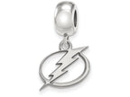 LogoArt Sterling Silver Tampa Bay Ligtning Bead Charm Charm Small Dangle Bead Charm