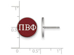 LogoArt Sterling Silver Pi Beta Phi Enameled Post Earrings