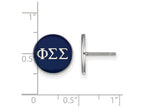 LogoArt Sterling Silver Phi Sigma Sigma Enameled Post Earrings