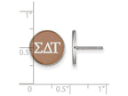 LogoArt Sterling Silver Sigma Delta Tau Enameled Post Earrings