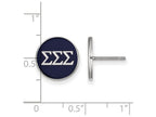 LogoArt Sterling Silver Sigma Sigma Sigma Enameled Post Earrings