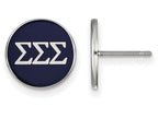LogoArt Sterling Silver Sigma Sigma Sigma Enameled Post Earrings