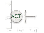 LogoArt Sterling Silver Alpha Sigma Tau Enameled Post Earrings