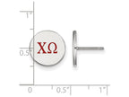 LogoArt Sterling Silver Chi Omega Enameled Post Earrings