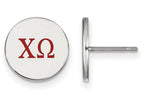 LogoArt Sterling Silver Chi Omega Enameled Post Earrings