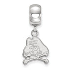 LogoArt Sterling Silver East Carolina University Bead Charm Charm Small Dangle Bead Charm