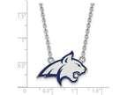 LogoArt Sterling Silver Montana State University Large Enamel Pendant Necklace