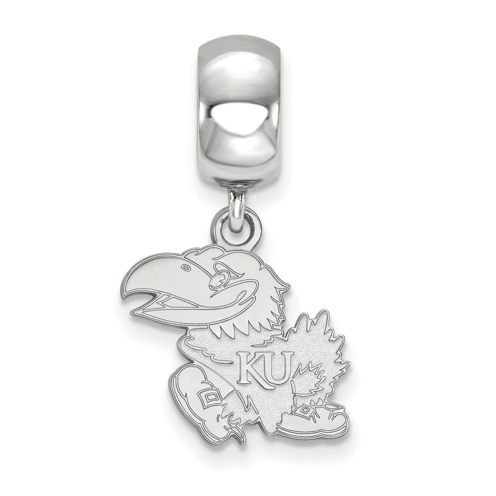 LogoArt Sterling Silver University Of Kansas Bead Charm Charm Small Dangle Bead Charm