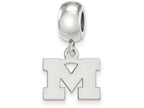 LogoArt Sterling Silver Michigan (univ Of) Bead Charm Charm Xs Dangle Bead Charm