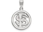 LogoArt Sterling Silver Florida State University Sm Pendant Necklace In Circle