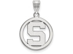 LogoArt Sterling Silver Michigan State University Sm Pendant Necklace In Circle