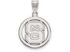 LogoArt Sterling Silver North Carolina State University Sm Pendant Necklace In Circle