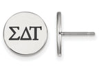 LogoArt Sterling Silver Sigma Delta Tau Enameled Post Earrings