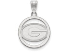 LogoArt Sterling Silver University Of Georgia Sm Pendant Necklace In Circle