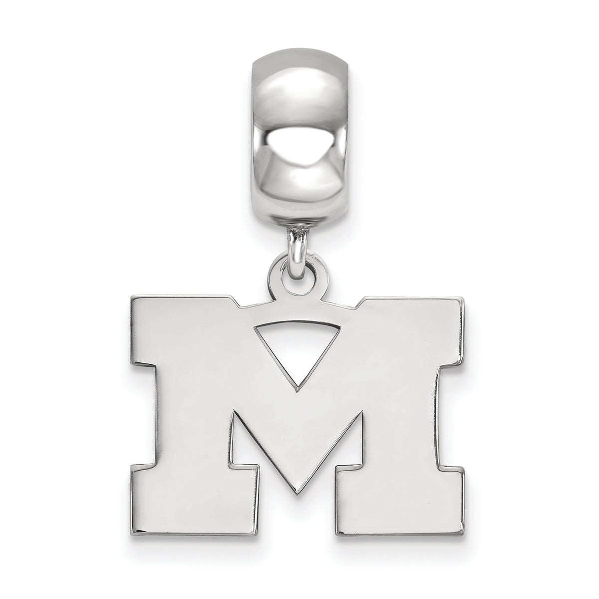 LogoArt Sterling Silver Michigan (univ Of) Bead Charm Charm Small Dangle Bead Charm