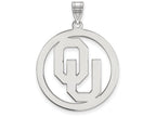 LogoArt Sterling Silver Oklahoma L Pendant Necklace In Circle