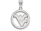 LogoArt Sterling Silver West Virginia University Sm Pendant Necklace In Circle