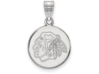 LogoArt Sterling Silver Chicago Blackhawks Medium Disc Pendant Necklace
