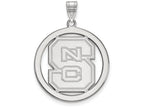 LogoArt Sterling Silver North Carolina State University L Pendant Necklace In Circle