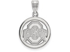 LogoArt Sterling Silver Ohio State University Sm Pendant Necklace In Circle