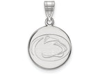 LogoArt Sterling Silver Penn State University Medium Disc Pendant Necklace