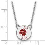 LogoArt Sterling Silver University Of Louisville Medium Enamel Disc Pendant Necklace