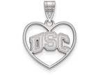 Logoart 925 Sterling Silver University Of Southern California Pendant In Heart