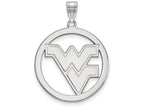 LogoArt Sterling Silver West Virginia University L Pendant Necklace In Circle