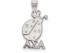 LogoArt Sterling Silver Alpha Sigma Alpha Small Pendant Necklace