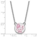 LogoArt Sterling Silver Chicago Blackhawks Medium Enamel Disc Pendant Necklace