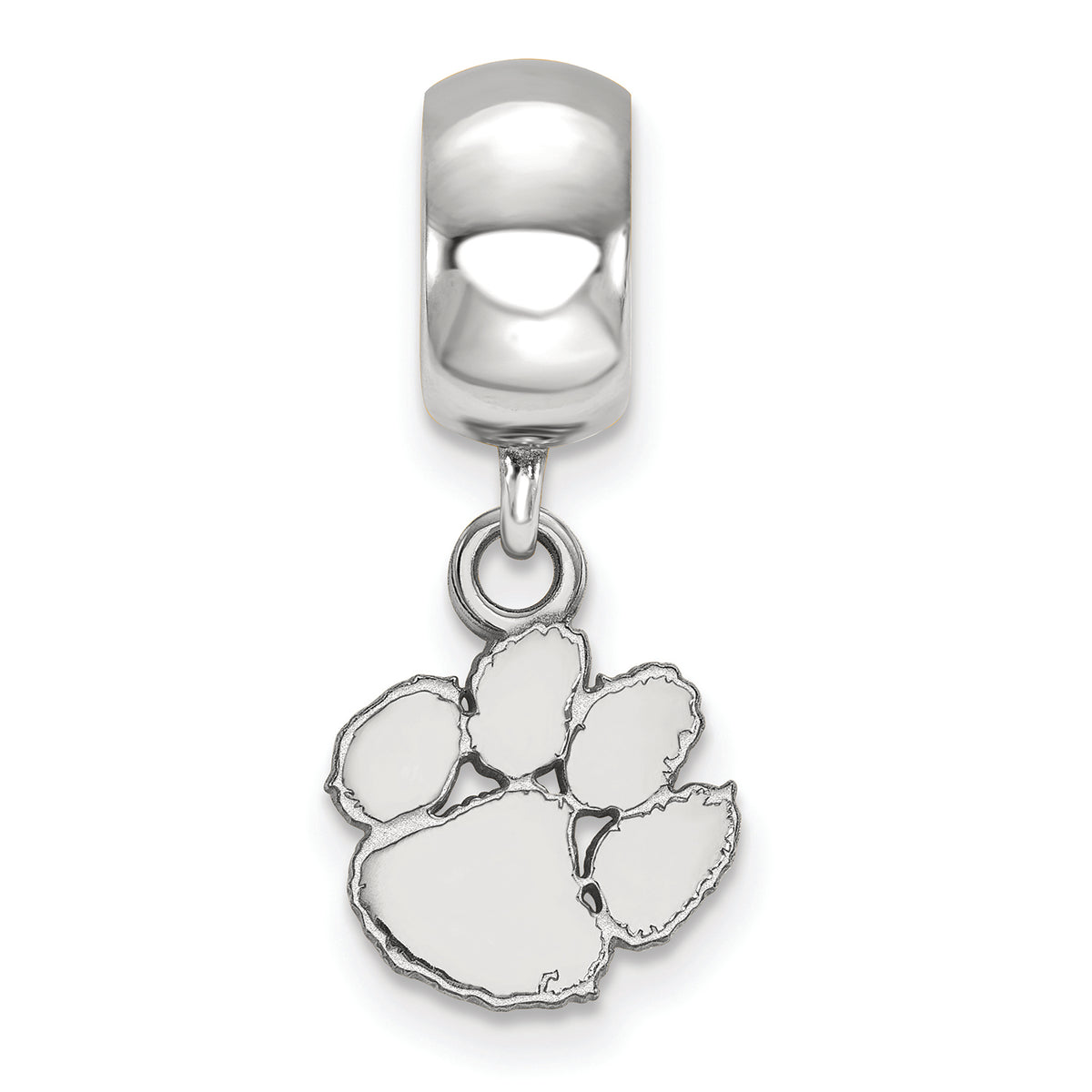 LogoArt Sterling Silver Clemson University Bead Charm Charm Xs Dangle Bead Charm