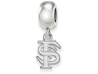 LogoArt Sterling Silver Florida State University Bead Charm Charm Xs Dangle Bead Charm