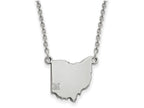 Logoart 925 Sterling Silver Miami University Ohio Shape State Necklace