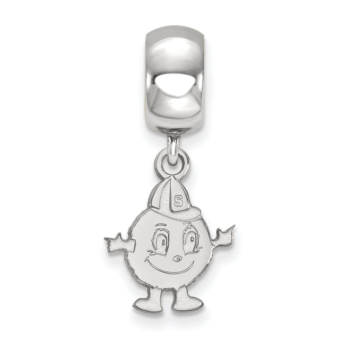 LogoArt Sterling Silver Syracuse University Bead Charm Charm Small Dangle Bead Charm