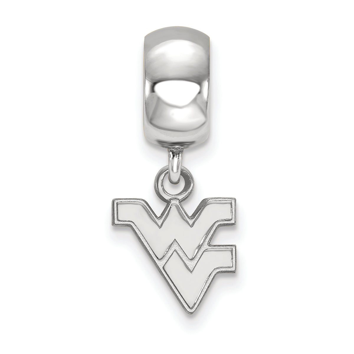 LogoArt Sterling Silver West Virginia University Bead Charm Charm Xs Dangle Bead Charm