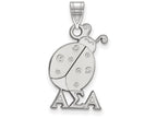 LogoArt Sterling Silver Alpha Sigma Alpha Medium Pendant Necklace