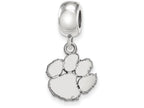 LogoArt Sterling Silver Clemson University Bead Charm Charm Small Dangle Bead Charm